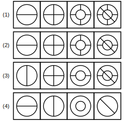 four sets of figures labelled 1 to 4 for rule detection question 6