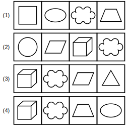 four sets of figures labelled 1 to 4 for rule detection question 7