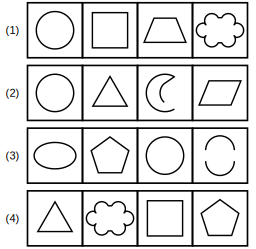 four sets of figures labelled 1 to 4 for rule detection question 8