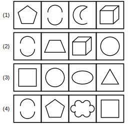 four sets of figures labelled 1 to 4 for rule detection question 9