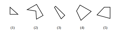 five numbered figures 1 to 5 that are pieces of a shape, shape construction question 2