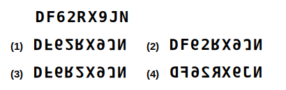 a combination of letters and numbers followed by four candidate water images numbered 1 to 4, water images question 22