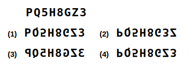 a combination of letters and numbers followed by four candidate water images numbered 1 to 4, water images question 23