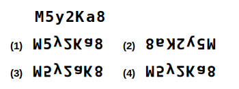 a combination of letters and numbers followed by four candidate water images numbered 1 to 4, water images question 26