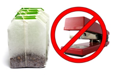 Stapler pins in tea bags banned