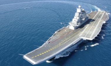 INS Vikramaditya fires Barak missile