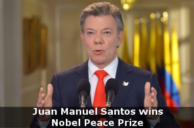 Colombian President Juan Manuel Santos wins Nobel Peace Prize