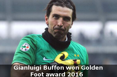Juventus player Gianluigi Buffon wins Golden Foot award 2016