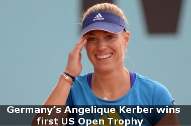 Germany’s Angelique Kerber wins first US Open Trophy
