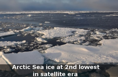 Arctic Sea ice at 2nd lowest in satellite era