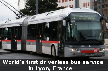 World’s first driverless bus service in Lyon, France