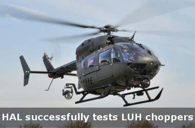 HAL successfully tests LUH choppers