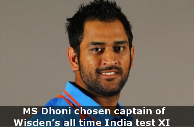 MS Dhoni chosen captain of Wisden’s all time India test XI