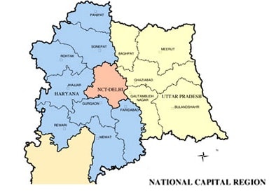 NCR consists of regions from UP, Haryana, Rajasthan