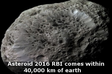 Asteroid 2016 RBI comes within 40,000 km of earth
