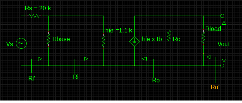 h-parameter equivalent circuit of Transistor Amplifier.png